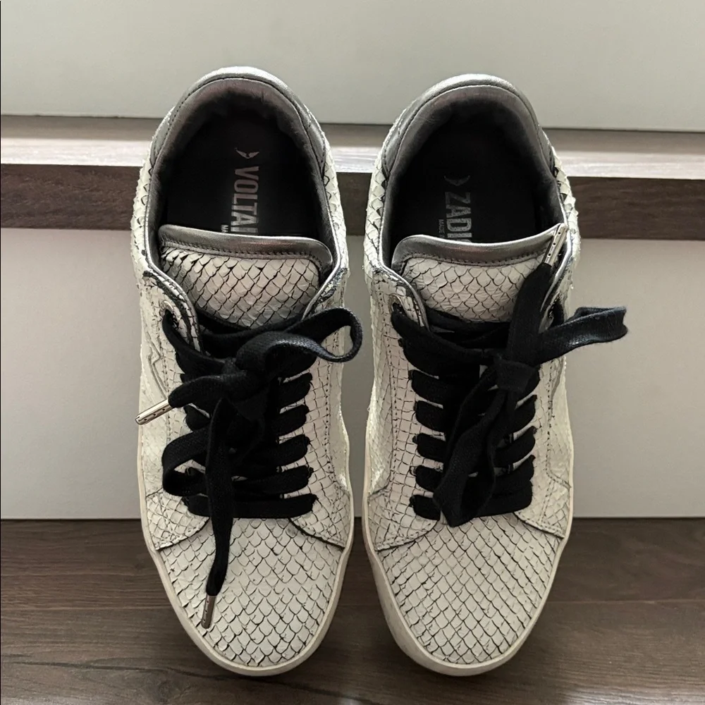 Zadig & Voltaire Neo Keith Flash Low Top Sneakers -Size 37 like new 100% leather